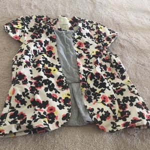 Anthro elevenses short sleeved blazer